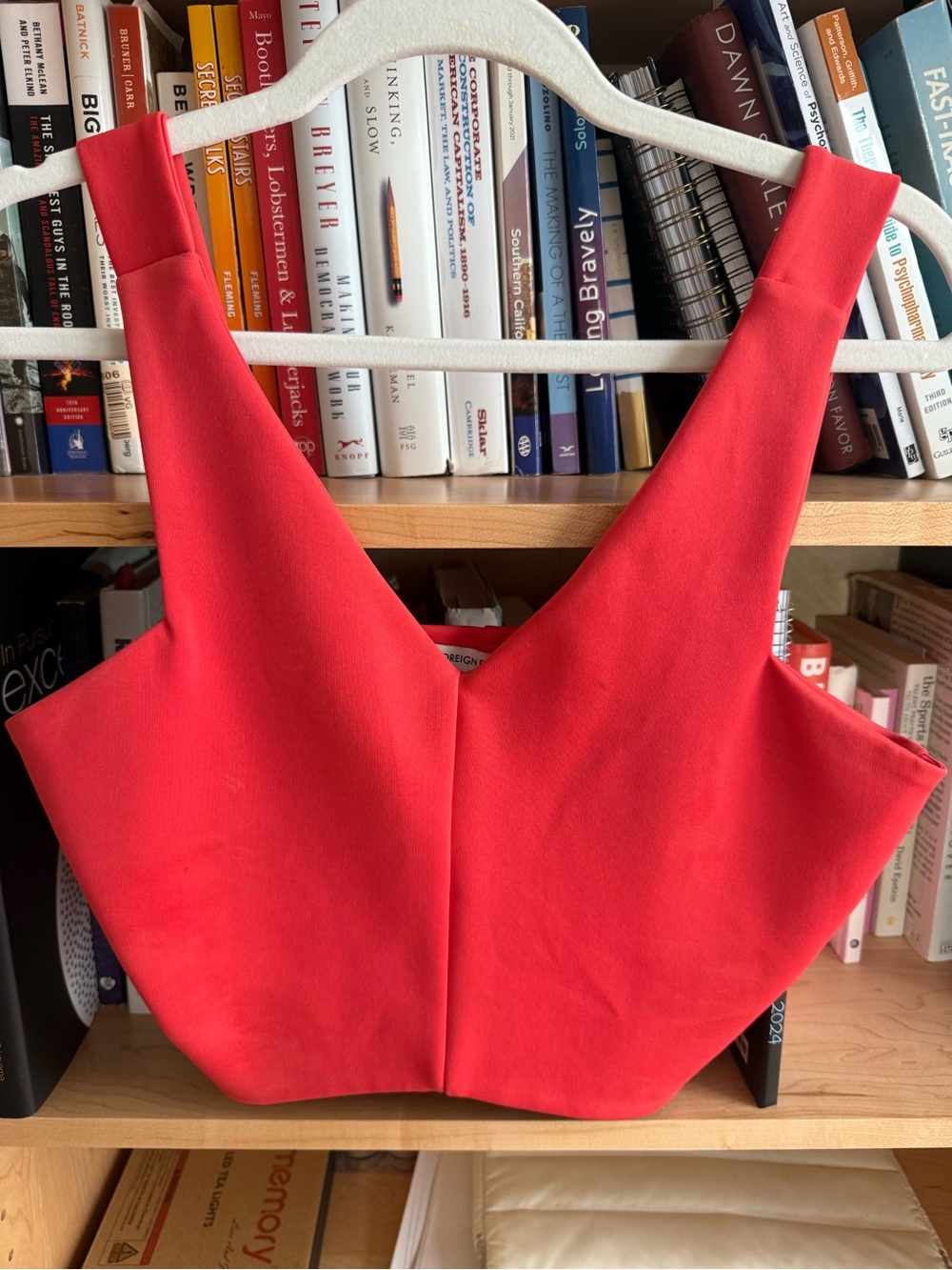 crop top in coral